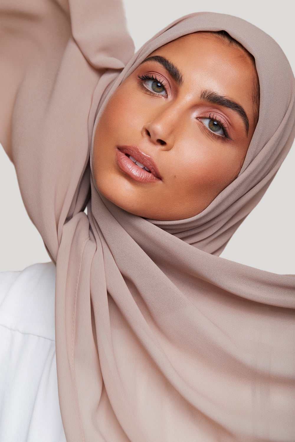 Premium Chiffon Hijab - Soft Taupe