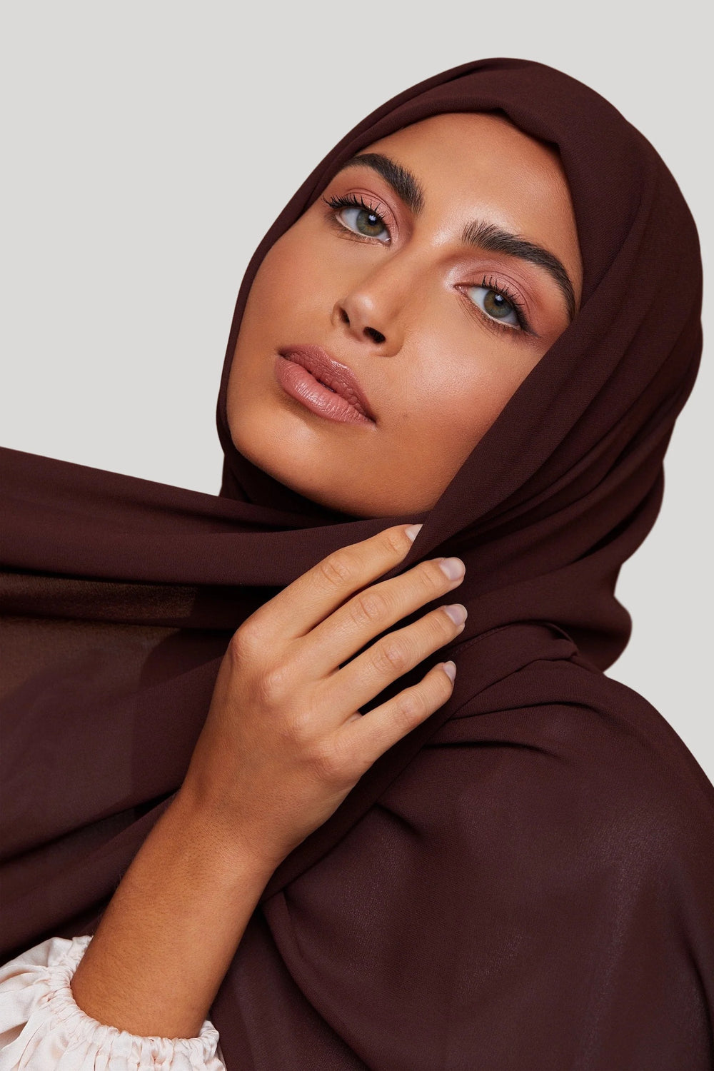 Premium Chiffon Hijab - Coffee Brown