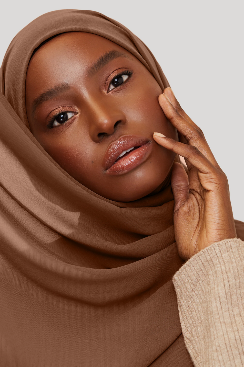 Luxury Chiffon Hijab - Stone
