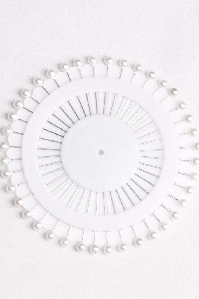 STRAIGHT HIJAB PINS - WHITE (ENTIRE WHEEL)