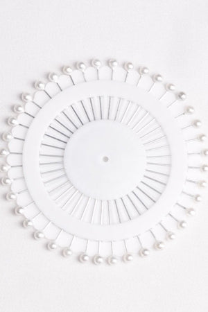 STRAIGHT HIJAB PINS - WHITE (ENTIRE WHEEL)