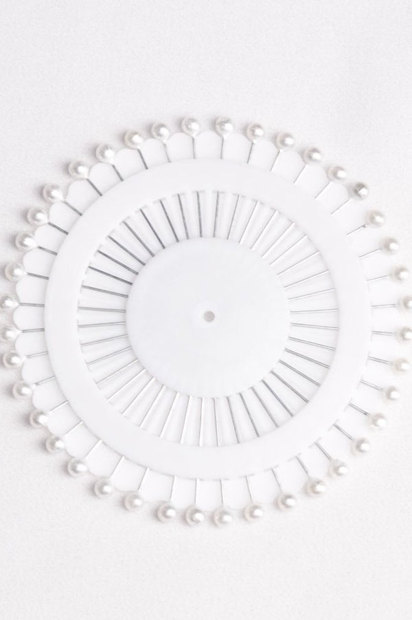 STRAIGHT HIJAB PINS - WHITE (ENTIRE WHEEL)